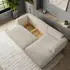 Masseno Senti N R-S Ecksofa L-Form mit Schlaffunktion & Bettkasten, Bouclé, Creme, 246x148cm (SENTI N R-S NOW OR NEVER 02)