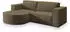 Masseno Sorela M L-S Ecksofa L-Form mit Schlaffunktion & Bettkasten, Beige, Velours (SORELA M L-S MONOLITH 09)