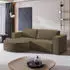 Masseno Sorela M L-S Ecksofa L-Form mit Schlaffunktion & Bettkasten, Beige, Velours (SORELA M L-S MONOLITH 09)
