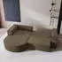 Masseno Sorela M L-S Ecksofa L-Form mit Schlaffunktion & Bettkasten, Beige, Velours (SORELA M L-S MONOLITH 09)