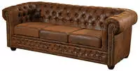 Massivmoebel24 Sofa, Braun, Kunststoff, 3-Sitzer, 203x72x86 cm, Wohnzimmer, Sofas &