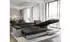 Masseno Elma Ecksofa L-Form mit Schlaffunktion & Bettkasten, Velours, Schwarz, 280x205cm (MONOLITH 95)