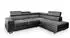 Masseno Nola R-S Ecksofa L-Form mit Schlaffunktion & Bettkasten, Velours, Grau, 253x190cm (Nola R-S)