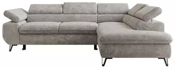 MKS Meble Pablo L Ecksofa L-Form Schlaffunktion Hellgrau Chenille