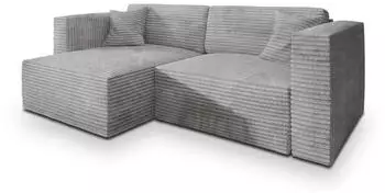 Masseno NERIO Ecksofa L-Form mit Schlaffunktion & Bettkasten, Hellgrau (NERIO TILIA 86)