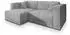 Masseno NERIO Ecksofa L-Form mit Schlaffunktion & Bettkasten, Hellgrau (NERIO TILIA 86)