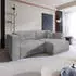 Masseno NERIO Ecksofa L-Form mit Schlaffunktion & Bettkasten, Hellgrau (NERIO TILIA 86)
