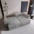 Masseno NERIO Ecksofa L-Form mit Schlaffunktion & Bettkasten, Hellgrau (NERIO TILIA 86)