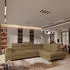 Masseno Favien R-S Ecksofa L-Form Bouclé-Stoff Orange mit Schlaffunktion und Bettkasten (FAVIEN R-S QUELLE 17)