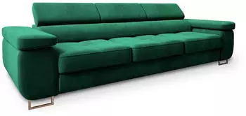 Masseno Mosine Schlafsofa Velours-Stoff Grün 281x87x98cm (MOSINE MONOLITH 37)