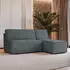 Masseno BRISO P Ecksofa L-Form mit Schlaffunktion & Bettkasten, Grau, Kordstoff, 200x140cm (BRISO P POSO 60)