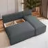 Masseno BRISO P Ecksofa L-Form mit Schlaffunktion & Bettkasten, Grau, Kordstoff, 200x140cm (BRISO P POSO 60)