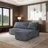 Masseno BRISO P Ecksofa L-Form mit Schlaffunktion & Bettkasten, Grau, Kordstoff, 200x140cm (BRISO P POSO 60)