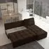 Masseno DOMIRA Ecksofa L-Form mit Schlaffunktion & Bettkasten, Braun (DOMIRA KRONOS 06)