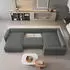Masseno Velami R-S Ecksofa U-Form mit Schlaffunktion & Bettkasten, Grau (VELAMI R-S MONOLITH 85)