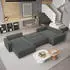 Masseno Velami R-S Ecksofa U-Form mit Schlaffunktion & Bettkasten, Grau (VELAMI R-S MONOLITH 85)