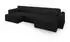 Masseno FENTO P Ecksofa U-Form Schlaffunktion Bettkasten Schwarz (FENTO P POSO 135)