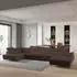 Masseno Montiva Wohnlandschaft U-Form Boucle-Stoff Braun Schlaffunktion (MONTIVA L-S QUELLE 25)