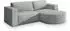 Masseno Sorela P R-S Ecksofa L-Form mit Schlaffunktion & Bettkasten, Kordstoff, Hellgrau (SORELA P R-S POSO 55)