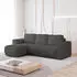 Masseno RINOVA Ecksofa L-Form Boucle-Stoff Grau Schlaffunktion 250x143cm (RINOVA QUELLE 92)