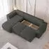 Masseno RINOVA Ecksofa L-Form Boucle-Stoff Grau Schlaffunktion 250x143cm (RINOVA QUELLE 92)