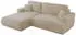 MKS Meble OVO L Ecksofa mit Schlaffunktion & Bettkasten, Creme Plüsch, L-Form, 271x195cm