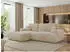 MKS Meble OVO L Ecksofa mit Schlaffunktion & Bettkasten, Creme Plüsch, L-Form, 271x195cm