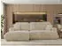 MKS Meble OVO L Ecksofa mit Schlaffunktion & Bettkasten, Creme Plüsch, L-Form, 271x195cm