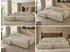 MKS Meble OVO L Ecksofa mit Schlaffunktion & Bettkasten, Creme Plüsch, L-Form, 271x195cm