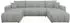 Mirjan24 Furyn U-Sofa Boucle mit Schlaffunktion und Bettkasten, 312x82x145cm
