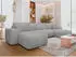Mirjan24 Furyn U-Sofa Boucle mit Schlaffunktion und Bettkasten, 312x82x145cm
