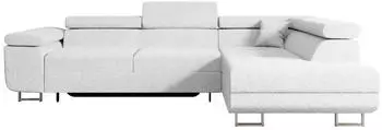 ALTDECOR GUSA-L Ecksofa mit Schlaffunktion und Bettkasten, Boucl&eacute; Wei&szlig;, L-Form, 272x202cm