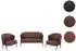 Mendler HWC-P30 Wohnzimmer-Set 2er-Sofa 2x Sessel Kunstleder rostrot (118691a)