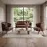 Mendler HWC-P30 Wohnzimmer-Set 2er-Sofa 2x Sessel Kunstleder rostrot (118691a)