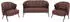 Mendler HWC-P30 Wohnzimmer-Set 2er-Sofa 2x Sessel Kunstleder rostrot (118691a)