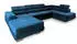 Masseno Casone R-S Wohnlandschaft U-Form Velours Blau mit Schlaffunktion 345x90x202cm (CASONE R-S)