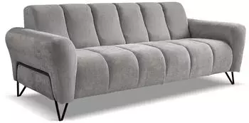 Beautysofa Volare 3-Sitzer Sofa Chenille Storm, schwarze Metallbeine