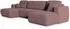 Masseno Sentum P Ecksofa U-Form mit Schlaffunktion & Bettkasten, Lila (SENTUM P POSO 130)