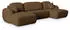 Masseno Savona N Ecksofa U-Form Schlaffunktion Bettkasten Braun Bouclé (SAVONA N NOW OR NEVER 56)
