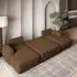 Masseno Savona N Ecksofa U-Form Schlaffunktion Bettkasten Braun Bouclé (SAVONA N NOW OR NEVER 56)