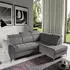 Beautysofa Aurora II Ecksofa L-Form rechts, Schlaffunktion, Bettkasten, Dunkelgrau (Vena 19)