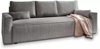 Masseno MENI Schlafsofa mit Bettkasten Kordstoff Grau (MENI POSO 60)