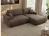 MKS Meble OVO L Ecksofa mit Schlaffunktion & Bettkasten, Velvet Braun, L-Form, 271x195cm