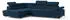 Masseno Favien L-S Ecksofa L-Form mit Schlaffunktion & Bettkasten, Blau (FAVIEN L-S MONOLITH 77)