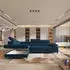 Masseno Favien L-S Ecksofa L-Form mit Schlaffunktion & Bettkasten, Blau (FAVIEN L-S MONOLITH 77)