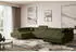 ALTDECOR GUSA-U Wohnlandschaft U-Form mit Schlaffunktion & Bettkasten, Bouclé Grün, 342x202x107cm (GUSA-U)