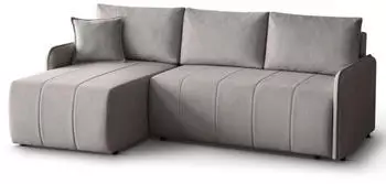 Beautysofa Capri Ecksofa L-Form mit Schlaffunktion, Bettkasten & Ottomane, Beige (Velo 622)