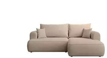 Selsey Ovo Mini Eckschlafsofa Ottomane rechts Chenille beige (238x156cm)