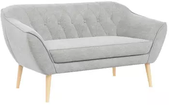 MKS Meble PIRS 2-Sitzer Sofa Skandinavischer Stil, Hellgrau, Holzbeine (PIRS-2)