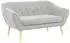 MKS Meble PIRS 2-Sitzer Sofa Skandinavischer Stil, Hellgrau, Holzbeine (PIRS-2)